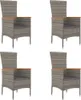 vidaXL Gartenstühle mit Kissen 4 Stk. Poly Rattan Grau Produktbild-Vorschau 1