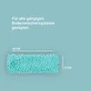 A mint green chenille mop head is shown against a light blue background with dimensions indicated. Produktbild-Vorschau