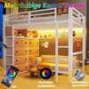 MODFU Multifunkční patrová postel 140x200 s LED osvětlením, Náhled obrázku produktu 4