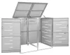 VidaXL Contenitore doppio 138x77,5x112,5 cm acciaio inox Anteprima dell’immagine prodotto 7