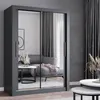 Schwebetürenschrank Kleiderschrank Schrank 180cm Grau/Grau Produktbild-Vorschau 1