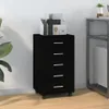 vidaXL Cassettiera con rotelle in legno nero Anteprima dell’immagine prodotto 2