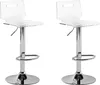 BELIANI Trendy Barhocker 2er Set Transparent/Weiß Metall Produktbild-Vorschau 1