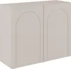 A neutral studio shot of a gray sideboard with two arched doors. Anteprima dell’immagine prodotto