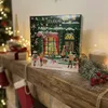 A Douglas beauty advent calendar is displayed on a wooden shelf, decorated for Christmas with stockings and fairy lights. Produktbild-Vorschau