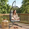Outsunny Hängesessel mit Gestell faltbar Polyrattan Produktbild-Vorschau 8