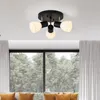 Deckenleuchte ‘Abbey’ 3 x E14 Metall Glas Schwarz / Weiß Produktbild-Vorschau 1