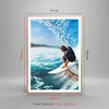 Gerahmtes Poster - Rahmen in heller Eiche - Surfen Surfer Produktbild-Vorschau 5