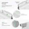 Collage of close-up images and text highlighting features of a white radiator. Produktbild-Vorschau