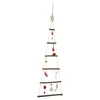 A hanging Christmas tree decoration made of wooden sticks and adorned with various ornaments. Podgląd zdjęcia produktu