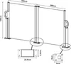 Diagram showing dimensions and assembly details of a retractable side awning. Náhled obrázku produktu