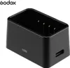 A black Godox VC26 USB charger for Godox V1 series camera flashes. Podgląd zdjęcia produktu