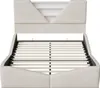 UnboxG Bekledingsbed 140x200 cm Beige Fluweel – Hydraulisch Productafbeelding-voorbeeld 12