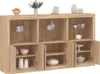 vidaXL Sideboard mit LED-Leuchten Sonoma-Eiche 181,5x37x100 Produktbild-Vorschau 1
