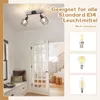 ZMH Plafonnier noir 2 flammes, spot E14 orientable 350°, Voir les images du produit 2
