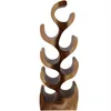 A wooden wine rack with curved slots for bottles, shown against a white background. Voir les images du produit