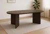 Esstisch oval mit geraden Kanten 204x90 cm Holz Produktbild-Vorschau 1
