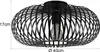 A black, cage-like ceiling light fixture with a visible light bulb inside. Náhled obrázku produktu