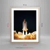 Gerahmtes Poster - Rahmen in heller Eiche - Abheben Rakete Produktbild-Vorschau 5