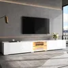Meuble TV Merax avec portes en finition haute brillance, Voir les images du produit 2