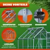 GARDEBRUK® Gewächshaus Aluminium 3,6m² mit Fundament Produktbild-Vorschau 2