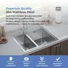 ANW HOME Nerezový dřez, kuchyňský dřez, vestavný dřez s Náhled obrázku produktu 6