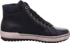 A side view of a blue high-top sneaker with a zipper and laces. Produktbild-Vorschau