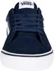 A close-up front view of a navy blue Vans shoe. Produktbild-Vorschau