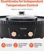 Close-up of a VEVOR brand hot pot and grill with dual temperature control knobs. Voir les images du produit