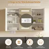 Lustro LED o wymiarach 100 cm z 3 drzwiami, funkcją Podgląd zdjęcia produktu 8