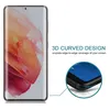 A smartphone screen protector is shown with a close-up detail of its curved edge. Produktbild-Vorschau