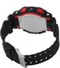 The back of a black and red G-Shock watch with a silver metal case back. Náhľad obrázku produktu