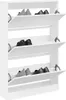 Schuhschrank Weiß 80x21x125,5 cm Holzwerkstoff Produktbild-Vorschau 2