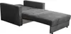 A gray sofa bed is shown in its extended state, revealing the sleeping area. Náhled obrázku produktu