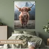 MuchoWow® Wandteppich Wandbehang Schottisches Hochlandrind Produktbild-Vorschau 4