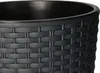 A close-up view of the top portion of a dark gray, woven-style planter with a black interior. Anteprima dell’immagine prodotto
