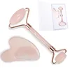 Gua Sha Massage-Set aus echtem Rosenquarz | Stein & Roller Produktbild-Vorschau 1