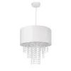 A white drum pendant light with clear crystal beads hanging from the bottom. Náhľad obrázku produktu