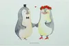 Mr. & Mrs. Panda Medium Glas Schneidbrett Pinguin Heirat - Produktbild-Vorschau 1