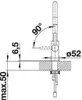A technical drawing showing dimensions and angles of a faucet. Anteprima dell’immagine prodotto