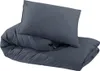 A folded duvet and pillow in anthracite color, presented on a white background. Náhľad obrázku produktu