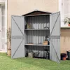 vidaXL Prístrešok na náradie hnedý 116x45x175 cm Náhľad obrázku produktu 2