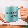 Huuraa Glitzertasse Trauzeugin mit Herz 330ml Blau Keramik Produktbild-Vorschau 3