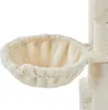 A close-up view of a beige cat hammock attached to a cat tree. Podgląd zdjęcia produktu