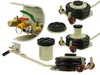 A collage of pneumatic jacks and their components, presented on a white background. Voir les images du produit