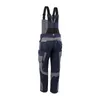 A pair of navy and gray work overalls shown from the back against a white background. Produktbild-Vorschau