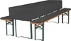 A picnic table and benches covered with a dark gray cover and cushions. Produktbild-Vorschau