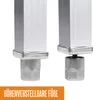 Close-up of the adjustable feet of a stainless steel table. Anteprima dell’immagine prodotto