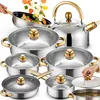 Set de casseroles, set de poêles 12 pièces avec marmite en Voir les images du produit 1