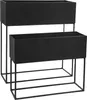 Two black rectangular planters on stands, one behind and slightly higher than the other. Produktbild-Vorschau